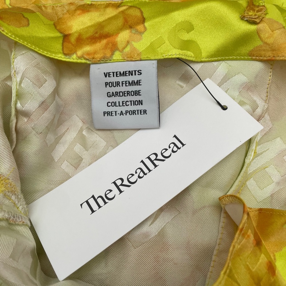 VETEMENTS Yellow Acid‎ Flower Slip Shirt - Picture 5 of 8